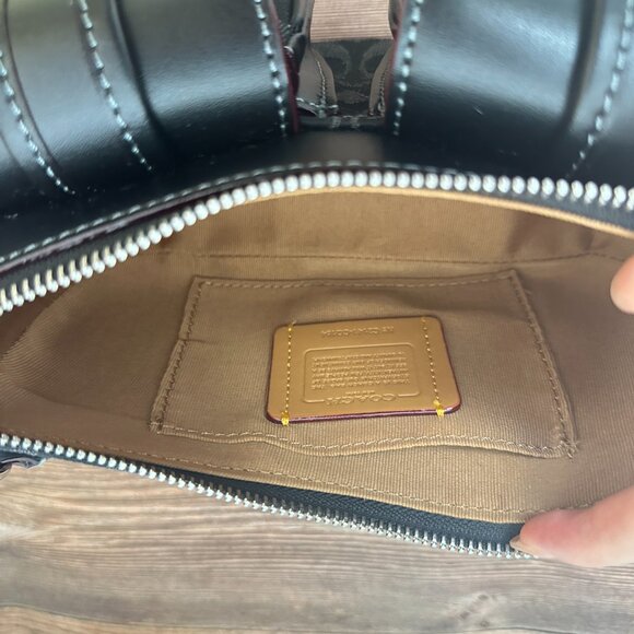 COACH Black Cowboy Underarm Bag Single Shoulder Cross Bag - Picture 7 of 13